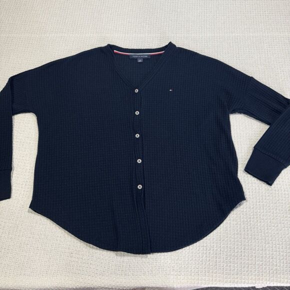 Tommy Hilfiger Women's SizeS Pullover Sweater Blue Long Sleeve Polyester V Neck - Picture 1 of 7